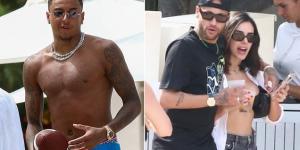 Thinking of a career change, Jesse? Ex-Manchester United star Lingard gets to grips with an American football as he relaxes in plush Miami hotel with PSG star Neymar - while West Ham target the free-agent midfielder 