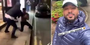 Ex-Man City and Aberdeen defender Shay Logan involved in vicious late-night street brawl with another man with the pair trading blows before being split up... as player posts 'chat s**t get banged' message on Instagram  