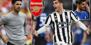 Arsenal 'have made an offer to Atletico Madrid for Alvaro Morata' despite almost reeling in Gabriel Jesus... but Juventus want to keep the Chelsea flop permanently after successful two-year loan spell
