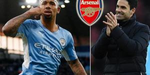 Gabriel Jesus' agents travel to England as they attempt to seal the Brazilian's move away from Manchester City, with Arsenal stepping up their interest in the forward... but the Premier League champions are demanding £50MILLION to let him go