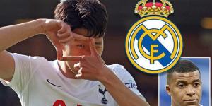Real Madrid 'identifyTottenham's Son Heung-min as a potential target' after their search to bolster Carlo Ancelotti's frontline continues after missing out on Kylian Mbappe 