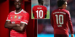Sadio Mane can take Leroy Sane's No 10 shirt at Bayern Munich if he wants to wear the same squad number he had at Liverpool, suggests the German star's father