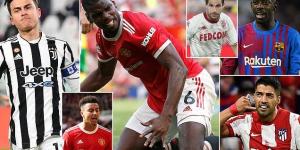 Paul Pogba and Angel Di Maria look to be heading to Juventus, Andreas Christensen is off to Barcelona... but what next for Jesse Lingard, Paulo Dybala, Ousmane Dembele and Luis Suarez? Meet 16 star names that became free agents TODAY
