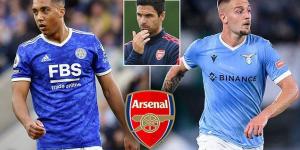 Arsenal 'are pushing to sign Youri Tielemans ahead of Sergej Milinkovic-Savic because he will come more than £40MILLION cheaper than Lazio star, as Leicester midfielder's expiring contract sees his price tumble to £25m' 
