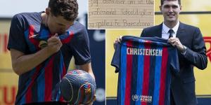 Barcelona reveal how new signing Andreas Christensen has always dreamed of a Nou Camp move... after posting a handwritten note on Twitter of the former Chelsea defender's hopes of playing for them when he was just EIGHT