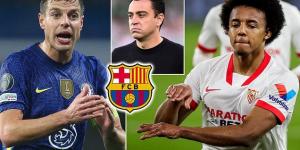 Barcelona are more confident than ever of beating Chelsea in the race for Jules Kounde with the Sevilla defender keen to head to the Nou Camp... but Blues could block their pursuit of Cesar Azpilicueta if they lose out to Catalans AGAIN
