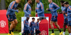 Cristiano Ronaldo knuckles down in training as Anthony Martial is ruled OUT of Man United's Premier League opener... leaving Erik ten Hag to decide whether to start the wantaway superstar against Brighton