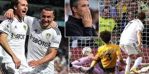 Leeds United 2-1 Wolves: Rayan Ait-Nouri's 74th-minute own goal gifts hosts victory as they come from behind after Daniel Podence had fired Bruno Lage's side into an early lead