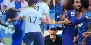 'I'm surprised Cucurella isn't BALD!': Chelsea fans fume as Cristian Romero avoids punishment in VAR check for pulling Spaniard's HAIR... as a furious Thomas Tuchel insists Spurs defender should have been sent off