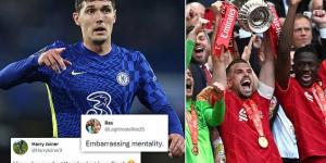'How do you bottle playing in a final?': Chelsea fans slam 'EMBARRASSING' Andreas Christensen after the Danish defender withdrew himself from Thomas Tuchel's team just hours before their FA Cup final defeat by Liverpool