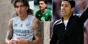 Hector Bellerin 'wants to terminate his £110,000-a-week Arsenal contract for FREE' after falling out of favour under Mikel Arteta, with the defender 'eager to return to Real Betis' following his successful loan spell last season and Barcelona also circling