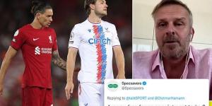 'Are you free for an appointment today?': Specsavers poke fun at Dietmar Hamann as he claims Liverpool forward Darwin Nunez should NOT have been sent off for headbutt because he 'walked into' Joachim Anderson
