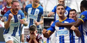 West Ham 0-2 Brighton: David Moyes' Hammers drop to the BOTTOM of the Premier League as goals from Leandro Trossard and Alexis MacAllister help to maintain the Seagulls' unbeaten start