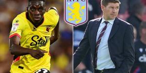 Aston Villa agree deal worth £25m to sign Watford winger Ismaila Sarr with Senegal international absent from the Hornets side this weekend... while Steven Gerrard's side were comfortably beaten by Crystal Palace