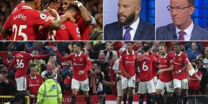 Man United's 'AGGRESSIVE' first-half display in their huge win over Liverpool is hailed by NBC pundits Tim Howard and Robbie Mustoe... as former Red Devil says Erik ten Hag's side 'turned up'