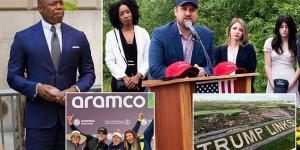 Families of 9/11 victims call for New York City Mayor Eric Adams 'to stay away from all memorials' unless his office rescinds its approval for the Saudi-backed Aramco Series to be held at Trump's Bronx course
