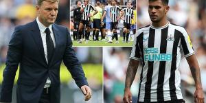 Bruno Guimaraes admits he'd 'prefer' to play higher up the pitch to help Newcastle break teams down... as he reveals Eddie Howe's side are 'disappointed' with their lack of goals and points tally this season