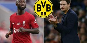 Borussia Dortmund 'are keeping tabs on Liverpool's Naby Keita' ahead of a potential Bundesliga return in the summer... with the midfielder in the final year of his contract at Anfield