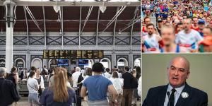 Fears rail strike will spark travel chaos on Saturday as almost 90 per cent of train network shuts down at the same time as football fans go to matches and runners head to London marathon 