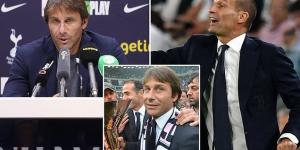 Antonio Conte shuts down 'disrespectful' reports linking him with a return to former club Juventus if Massimiliano Allegri is fired... insisting he is 'enjoying' life at Tottenham