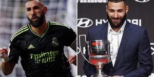 Karim Benzema insists he wants 'MORE' goals as he picks up three awards at Marca 2022 after netting 44 times last season... with the Real Madrid forward set to return from injury this week