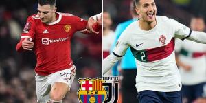 Barcelona and Juventus are 'interested in signing' Manchester United full-back Diogo Dalot for FREE at the end of the season... but the Portuguese defender is 'keen to extend' his stay at Old Trafford as he continues to impress for Erik ten Hag's side 