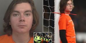 In chokey: Eco protester, 21, is jailed for six weeks for tying his neck to the goalposts during Everton's Premier League match against Newcastle 