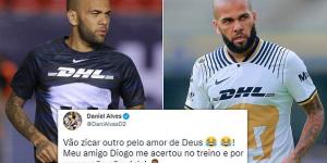 'Go jinx someone else for God's sake!': Dani Alves hits out at his OWN CLUB after Mexican side Pumas wrongly claimed he picked up a knee injury as the ex-Barcelona star says 'everything is fine' after a minor knock in training
