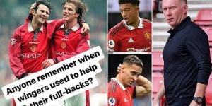 'Anyone remember when wingers used to HELP their full-backs?': Paul Scholes slams Man United wide-men Sancho and Antony for abandoning Dalot and Malacia as Man City tore them apart 