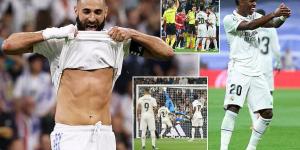 Real Madrid 1-1 Osasuna: LaLiga champions drop their first points of the campaign and surrender top spot to Barca as visitors hold on after Kike Garcia's second-half equaliser despite late red card