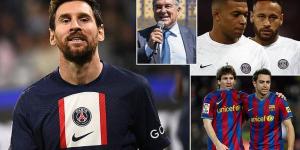 Lionel Messi 'WILL return to Barcelona in July 2023 when his PSG deal expires' just two years on from his bitter Nou Camp exit as the Argentine star plans to ditch Mbappe and Co to reunite with Xavi