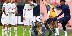 MATT BARLOW: Tottenham are without an away win in Europe in seven matches, struggling to cope with the heavy schedule and their wing-backs are a major concern... Antonio Conte's Spurs are spluttering after a summer that promised so much