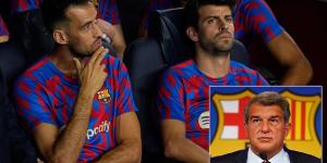 Barcelona players 'are angry with Joan Laporta' after the club president criticised club captains - including Sergio Busquets and Gerard Pique - and Frenkie de Jong for refusing to take a pay cut amid club's financial struggles