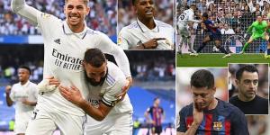 Real Madrid 3-1 Barcelona: Ancelotti's men move three points clear at top of LaLiga as Rodrygo's late strike seals Clasico win for defending champions to cap a miserable week for Xavi... with Benzema and Valverde netting before Torres pulled one back