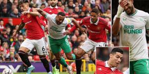 Manchester United vs Newcastle LIVE: Visitors are DENIED a penalty after Raphael Varane appeared to foul Callum Wilson before Joelinton hits the bar AND post with two headers in frantic start at Old Trafford 