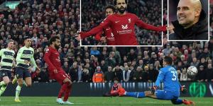 Liverpool 1-0 Man City: Salah's SUPERB finish earns Reds win in Anfield thriller... as Pep rages after Foden goal is ruled out and Klopp is sent off for chasing after linesman and screaming at him