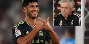Marco Asensio 'is set to stay and sign a new deal at Real Madrid' after fighting for his place rather than leave for free next year... with Carlo Ancelotti 'impressed by his willingness to accept a lesser role' 