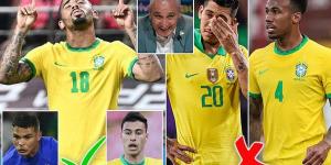 Brazil confirm their 26-man squad for the Qatar World Cup including TWELVE Premier League stars... but Selecao boss Tite finds no room for Roberto Firmino or Gabriel Magalhaes