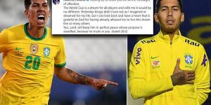 'Yesterday things didn't go the way I imagined... but I have a grateful heart to God that he has already allowed me to live that dream': Liverpool star Roberto Firmino reacts to being snubbed by Brazil boss Tite for his World Cup squad