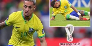 Antony 'misses Brazil training through illness' as injury problems begin to pile up for Tite, with 'Lucas Paqueta and Alisson also absent' after Neymar was ruled out of the World Cup group stages with ankle issue
