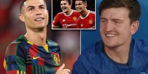 Harry Maguire names HIMSELF in his dream five-a-side team, while also including former Manchester United team-mate Cristiano Ronaldo... despite the Portuguese star's bitter Old Trafford exit