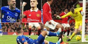 Manchester United 1-1 Everton LIVE: David de Gea HOWLER gifts Conor Coady equaliser after Antony's early strike put Erik ten Hag's high-flying side ahead at Old Trafford  