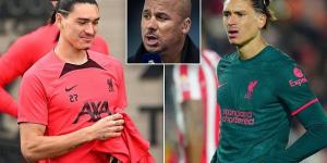 Darwin Nunez 'needs to come out of the firing line' in Liverpool's attack, says Gabby Agbonlahor - who believes the Reds' £85m summer signing needs individual training to help him time his runs better and improve his finishing 