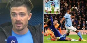 'He thought the goalkeeper was going to get it at one point - and so did I': Jack Grealish admits both he and Riyad Mahrez thought Kepa would cut out the cross which led to Manchester City's winner against Chelsea