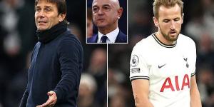 MATT BARLOW: Tottenham's dealings with Jose Mourinho and Antonio Conte in search of a quick fix has proven managers do not possess the Midas touch... the club are back to where they were before the Italian and risk losing Harry Kane as a result