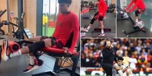 Luis Diaz provides Liverpool fans with an injury update as he posts a video of himself hitting the gym at Melwood - with the Colombian expected to return in March after being sidelined since October