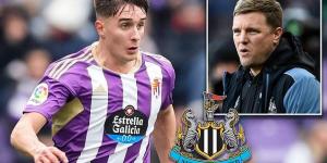 Newcastle hold further talks to sign Real Vallodolid's teenage defender Ivan Fresneda... with the Magpies keen to beat Arsenal in the race for his signature
