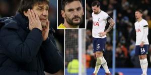 'Every game we concede at least two': Antonio Conte admits Tottenham are showing RELEGATION form after his side shipped four goals in the second half against Man City... and concedes there is no quick fix to his Spurs struggles