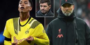 'I'll fly to Dortmund and bring him back': Steven Gerrard urges England star Jude Bellingham to REJECT Real Madrid and join Liverpool at the end of the season...as the Anfield legend jokingly volunteers to help Jurgen Klopp with transfers
