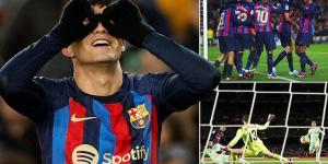 Barcelona 1-0 Getafe: LaLiga leaders scrape to nervy win after Pedri's first-half strike... with veteran midfielder Sergio Busquets making his 700th appearance for Catalans